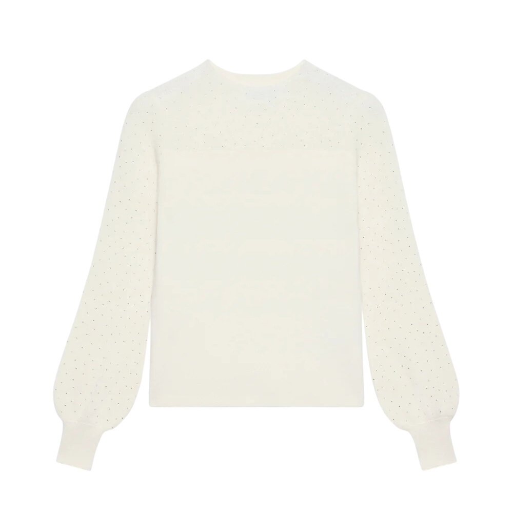 Mint Velvet Cream Embellished Wool Blend Knit